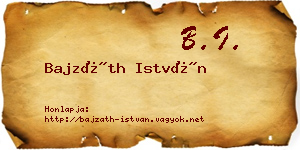 Bajzáth István névjegykártya